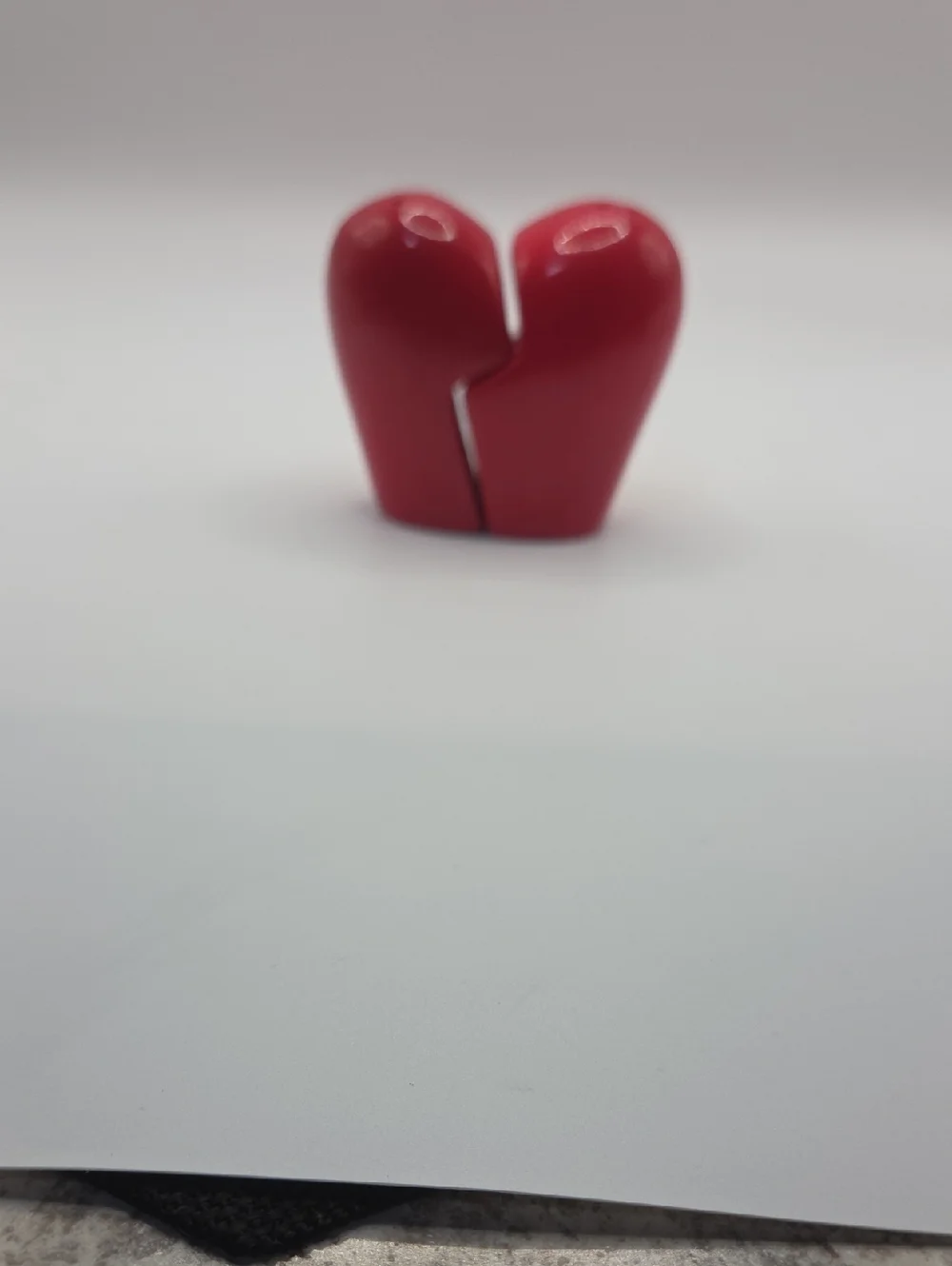 Red Ceramic Split Heart Salt and Pepper Shakers